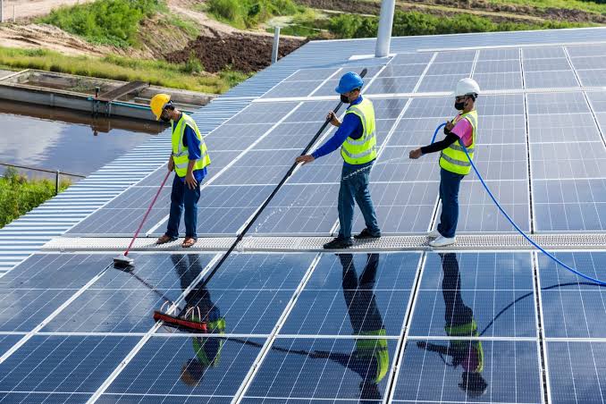 Professional solar panel cleaning service for residential and commercial systems